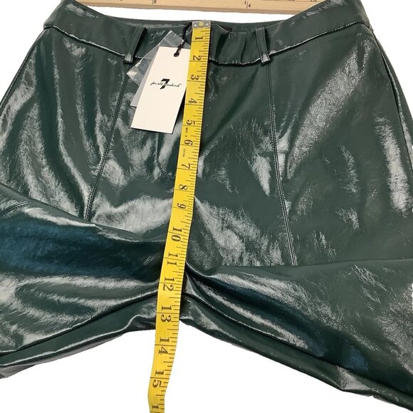 NWT 7 For All Mankind Womens Faux Leather Slim Boot Pant Size Medium Green - Picture 8 of 11
